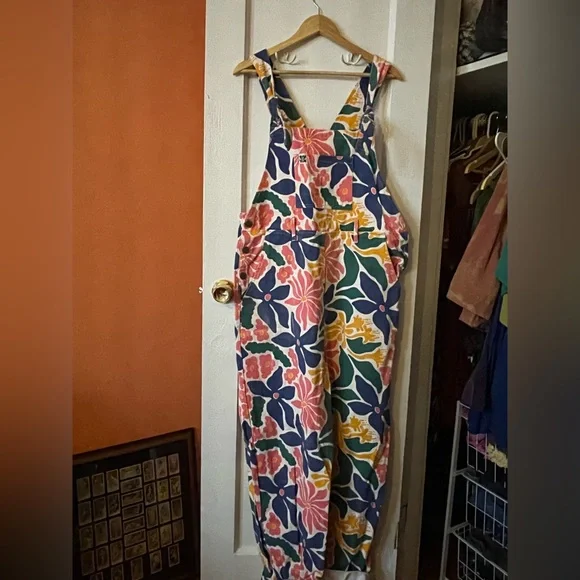 Lucy and Yak limited edition floral Easton dungarees (long) - Picture 3 of 3